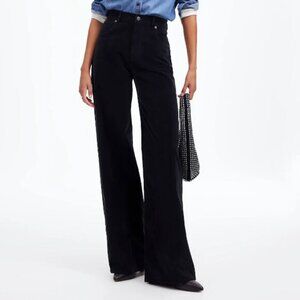Madewell Superwide-Leg Pants in Black Corduroy Women's Size 23 NWT Contemporary‎